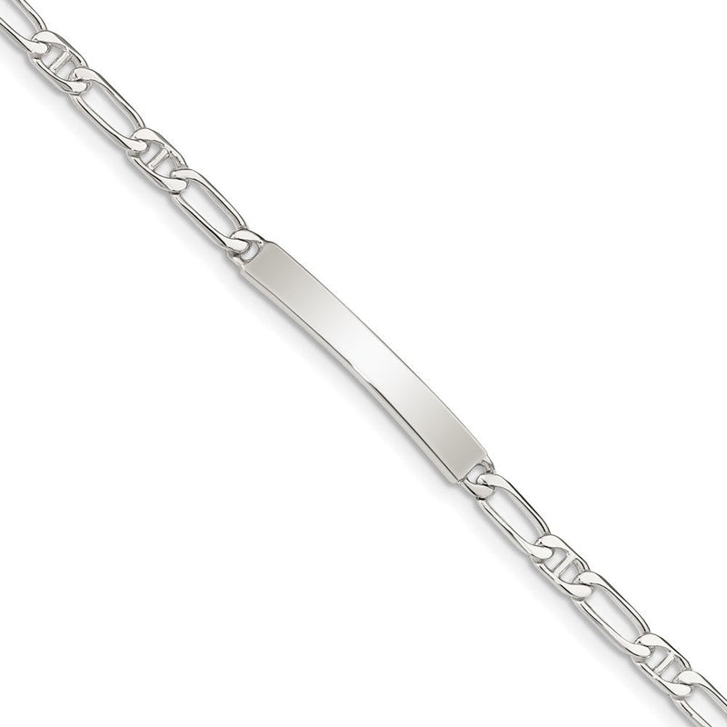 Sterlingsilber Poliert Gravierbar Anker Glieder Id Armband