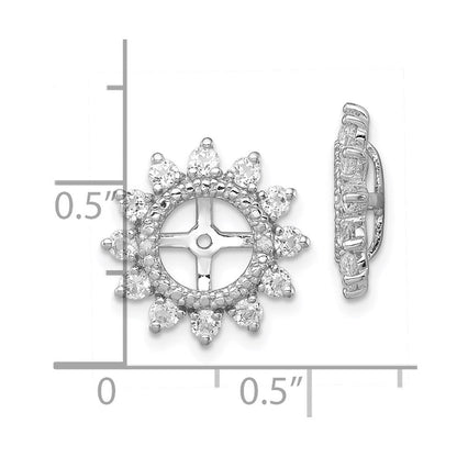 Sterlingsilber Rhodium Diamant. & Weiß Topas Ohrring Jacke