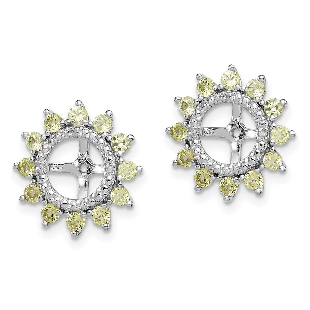 Sterlingsilber Rhodium Diamant. & Peridot Ohrring Jacke