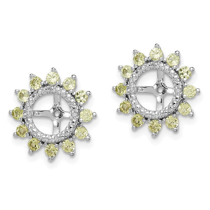 Sterlingsilber Rhodium Diamant. & Peridot Ohrring Jacke