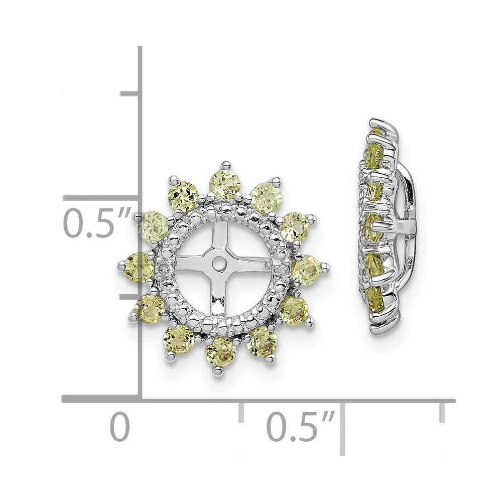 Sterlingsilber Rhodium Diamant. & Peridot Ohrring Jacke