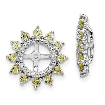 Sterlingsilber Rhodium Diamant. & Peridot Ohrring Jacke
