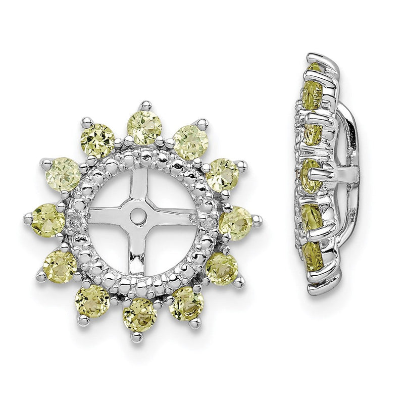 Sterlingsilber Rhodium Diamant. & Peridot Ohrring Jacke