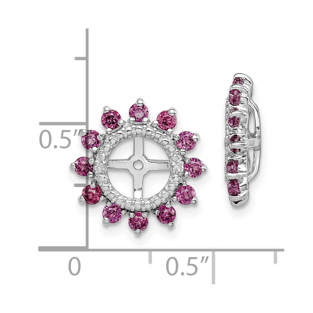 Sterlingsilber Rhodium Diamant. & Rhodolith Granat Ohrring Jacke