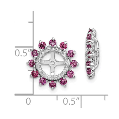 Sterlingsilber Rhodium Diamant. & Rhodolith Granat Ohrring Jacke