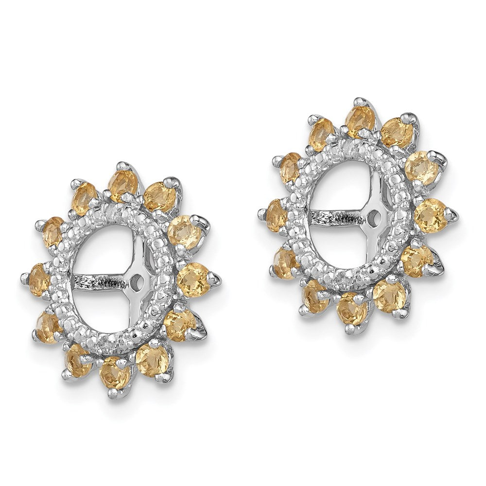Sterlingsilber Rhodium Diamant. & Citrin Ohrring Jacke