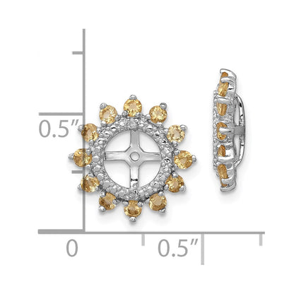 Sterlingsilber Rhodium Diamant. & Citrin Ohrring Jacke