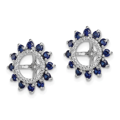 Sterlingsilber Rhodium Diamant. & Erzeugt Saphir Ohrring Jacke