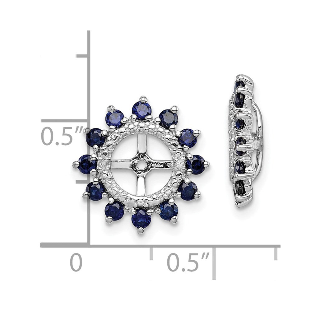 Sterlingsilber Rhodium Diamant. & Erzeugt Saphir Ohrring Jacke