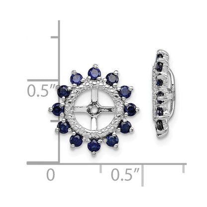 Sterlingsilber Rhodium Diamant. & Erzeugt Saphir Ohrring Jacke