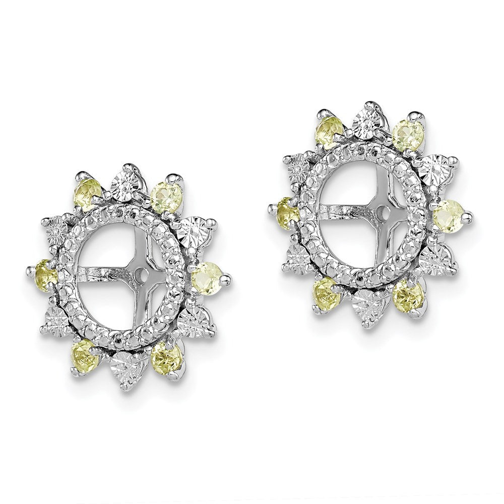 Sterlingsilber Rhodium Peridot Ohrring Jacke
