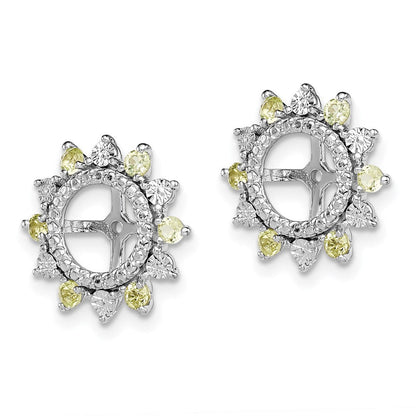 Sterlingsilber Rhodium Peridot Ohrring Jacke