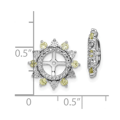Sterlingsilber Rhodium Peridot Ohrring Jacke