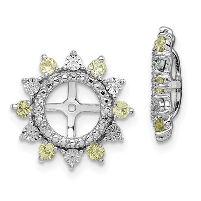 Sterlingsilber Rhodium Peridot Ohrring Jacke