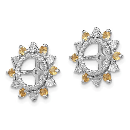 Sterlingsilber Rhodium Citrin Ohrring Jacke