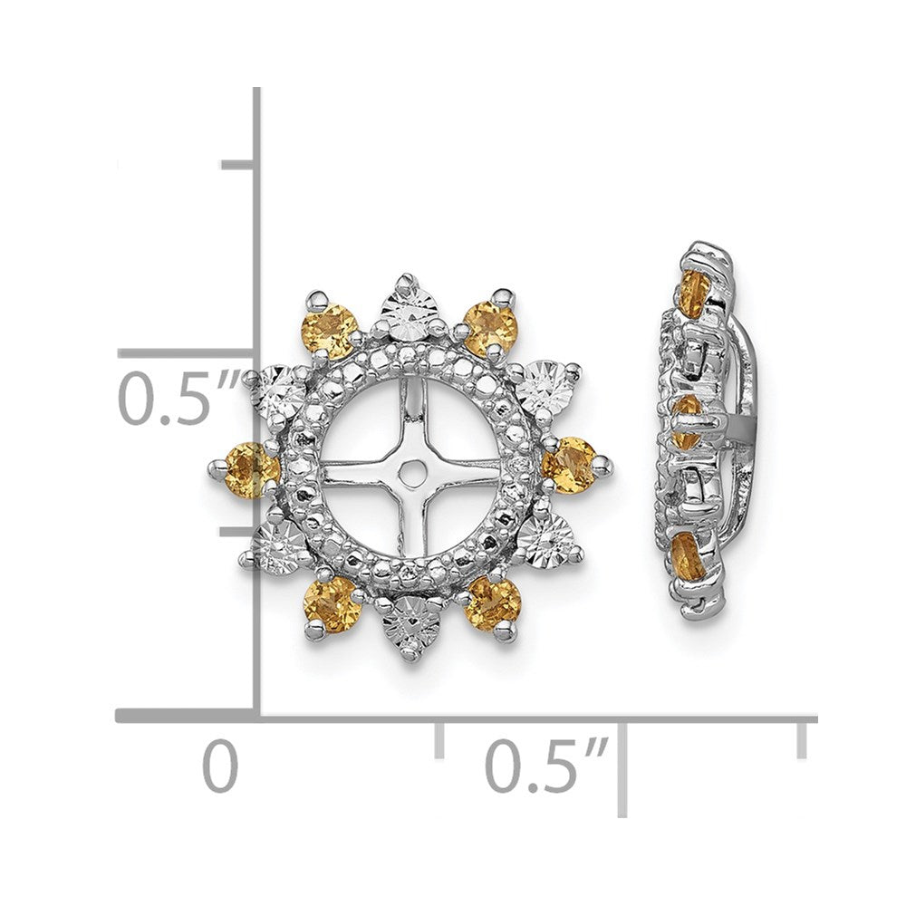Sterlingsilber Rhodium Citrin Ohrring Jacke