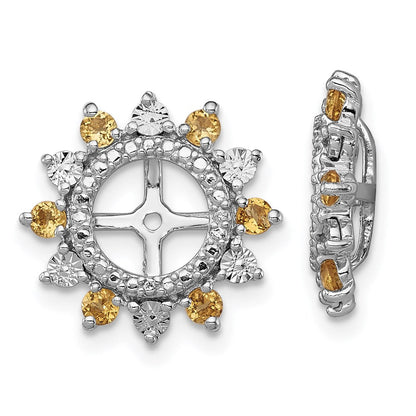Sterlingsilber Rhodium Citrin Ohrring Jacke