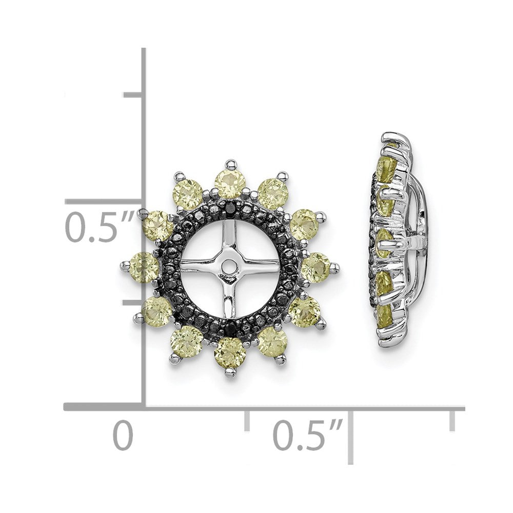 Sterlingsilber Rhodium Peridot & Schwarz Saphir Ohrring Jacke
