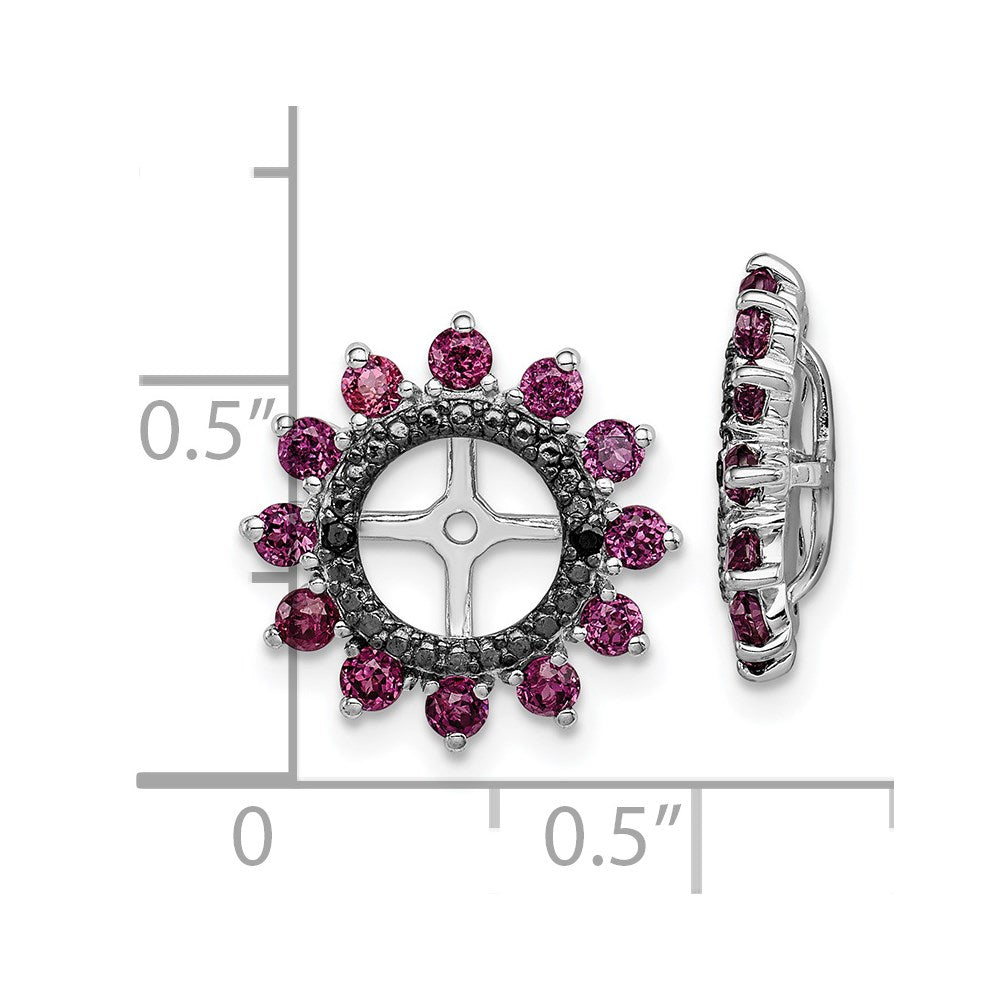 Sterlingsilber Rhodium Rhodolith Granat & Schwarz Saphir Ohrring Jacke