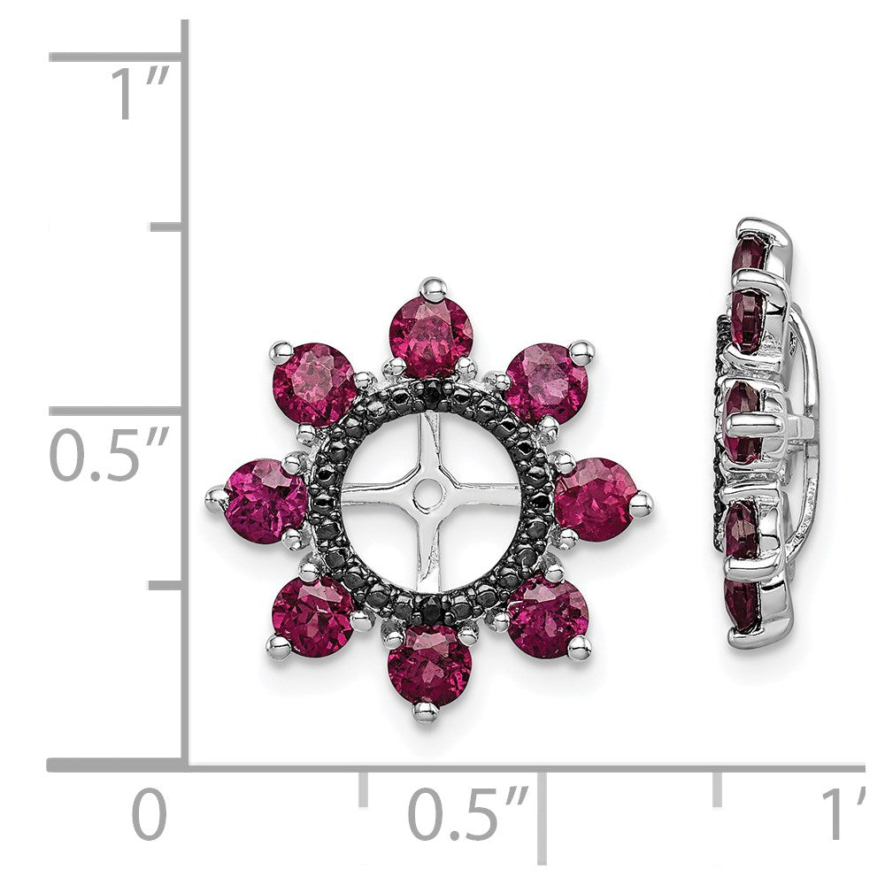 Sterlingsilber Rhodium Rhodolith Granat & Schwarz Saphir Ohrring Jacke