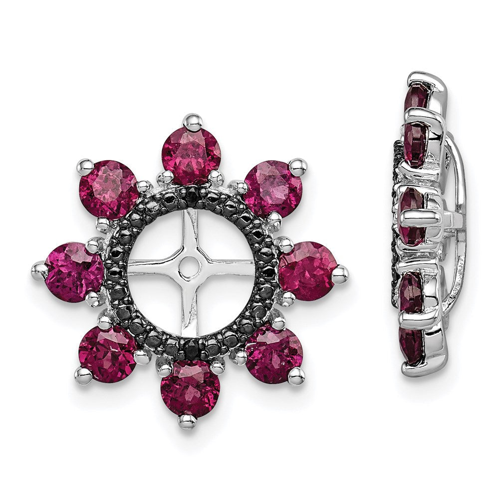 Sterlingsilber Rhodium Rhodolith Granat & Schwarz Saphir Ohrring Jacke