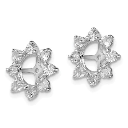 Sterlingsilber Rhodium Diamant. & Weiß Topas Ohrring Jacke