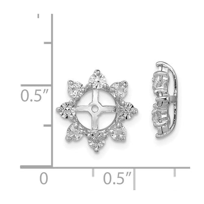 Sterlingsilber Rhodium Diamant. & Weiß Topas Ohrring Jacke