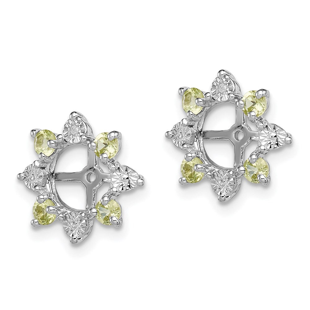 Sterlingsilber Rhodium Diamant. & Peridot Ohrring Jacke