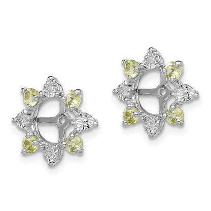 Sterlingsilber Rhodium Diamant. & Peridot Ohrring Jacke