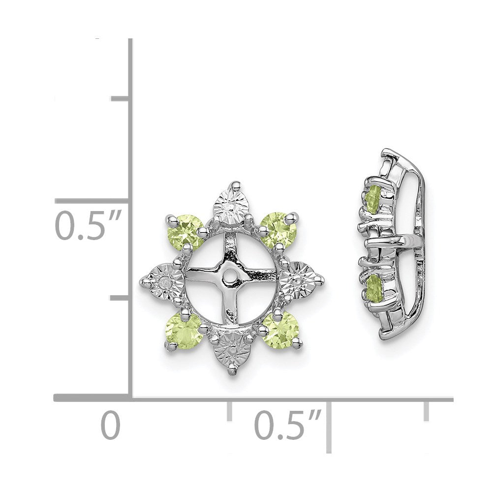 Sterlingsilber Rhodium Diamant. & Peridot Ohrring Jacke