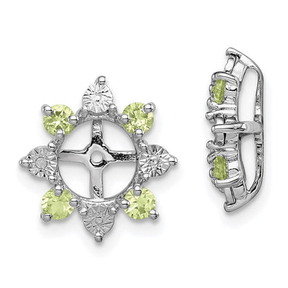 Sterlingsilber Rhodium Diamant. & Peridot Ohrring Jacke