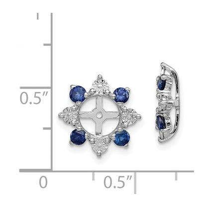 Sterlingsilber Rhodium Diamant. & Erzeugt Saphir Ohrring Jacke