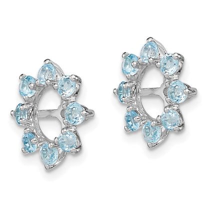 Sterlingsilber Rhodium Schweizer Blautopas Ohrring Jacke