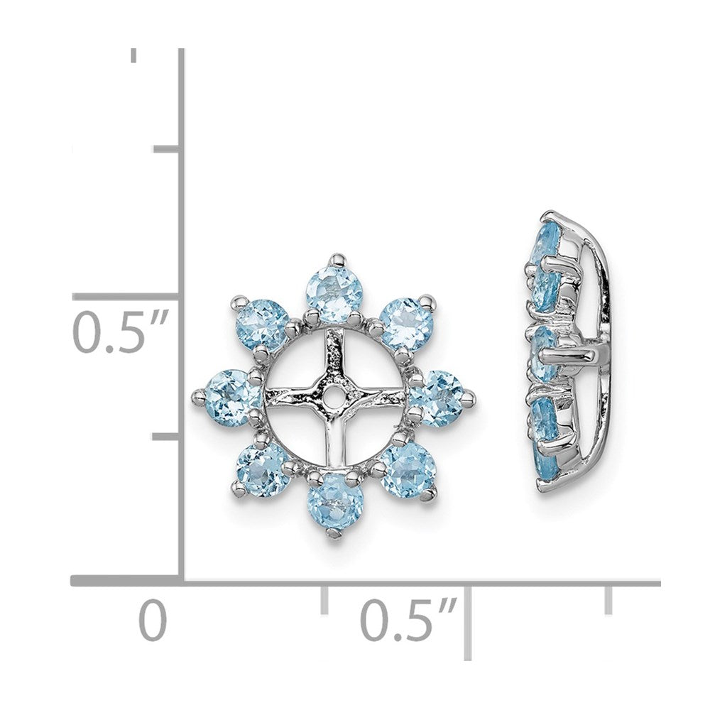 Sterlingsilber Rhodium Schweizer Blautopas Ohrring Jacke