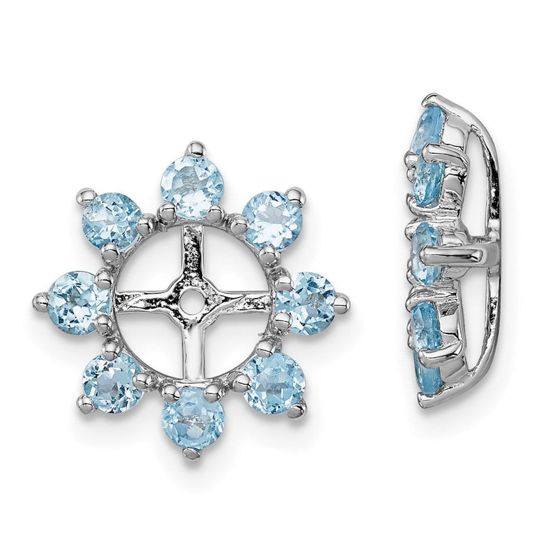 Sterlingsilber Rhodium Schweizer Blautopas Ohrring Jacke