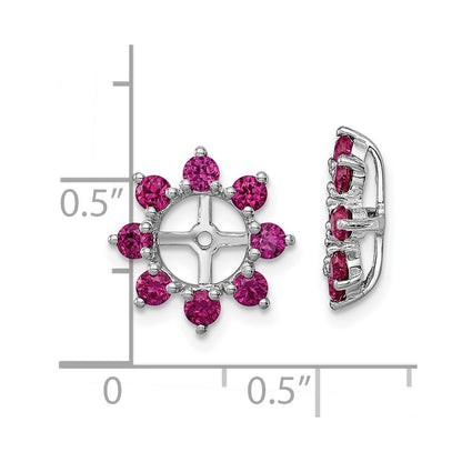 Sterlingsilber Rhodium Erzeugt Rubin Ohrring Jacke