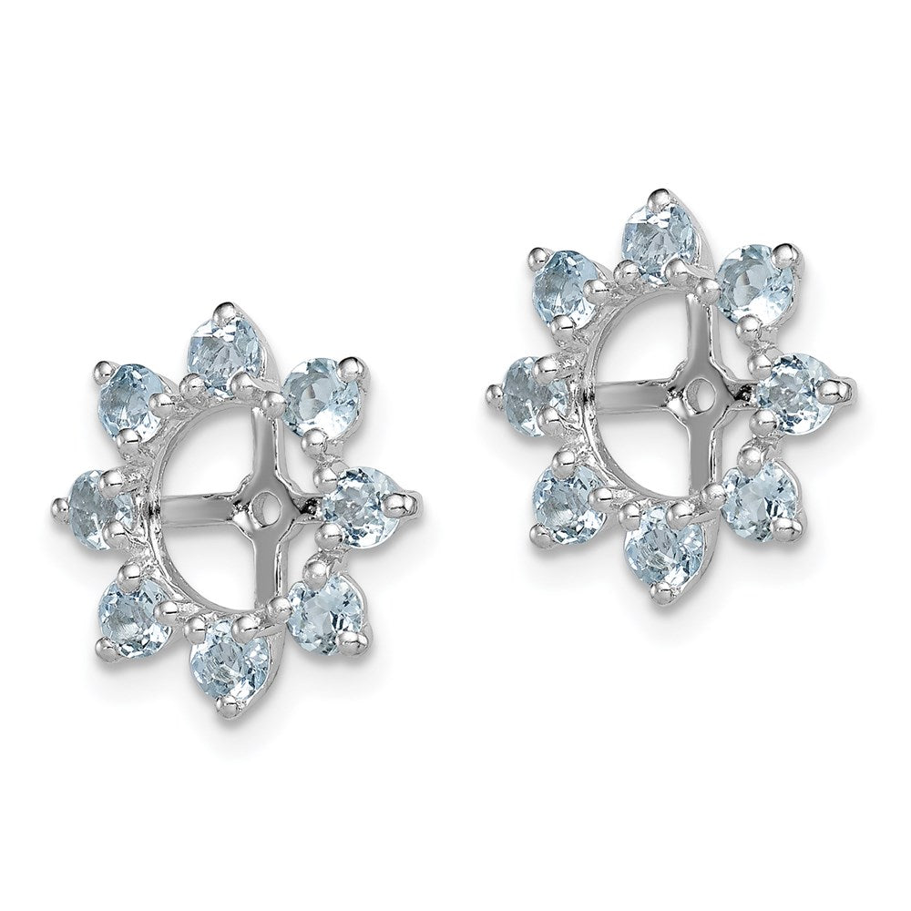 Sterlingsilber Rhodium Aquamarin Ohrring Jacke