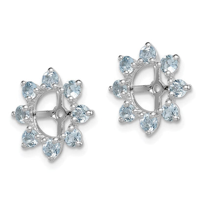 Sterlingsilber Rhodium Aquamarin Ohrring Jacke