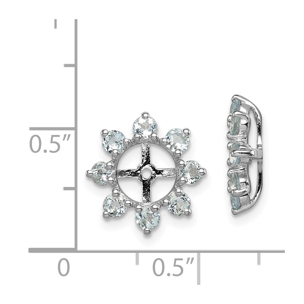 Sterlingsilber Rhodium Aquamarin Ohrring Jacke