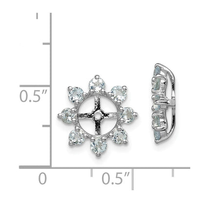 Sterlingsilber Rhodium Aquamarin Ohrring Jacke