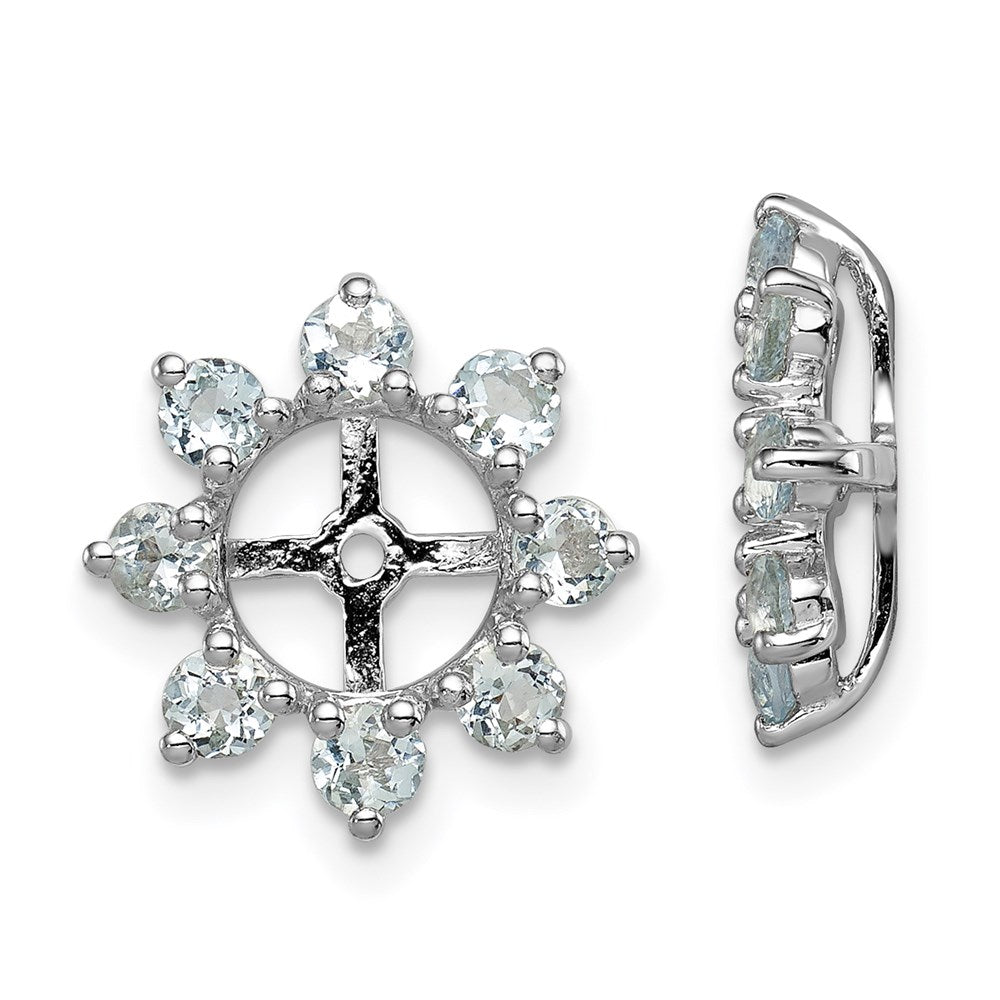 Sterlingsilber Rhodium Aquamarin Ohrring Jacke