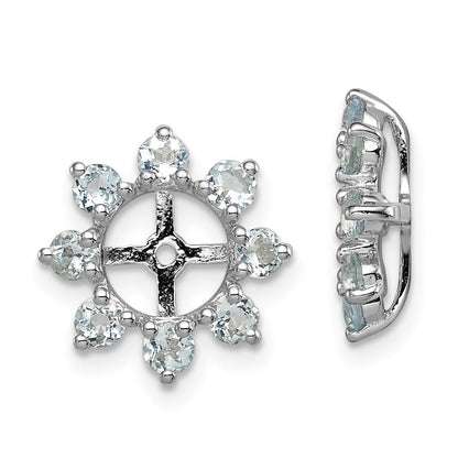 Sterlingsilber Rhodium Aquamarin Ohrring Jacke