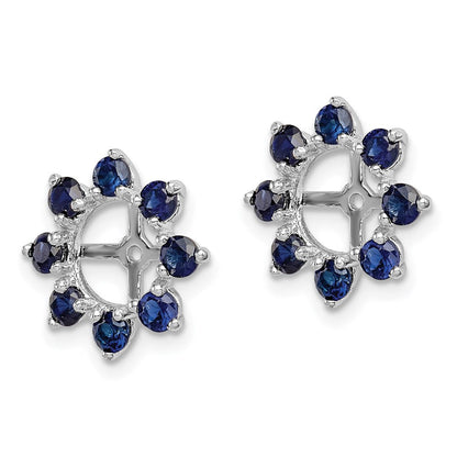 Sterlingsilber Rhodium Erzeugt Saphir Ohrring Jacke