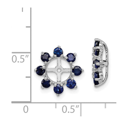 Sterlingsilber Rhodium Erzeugt Saphir Ohrring Jacke