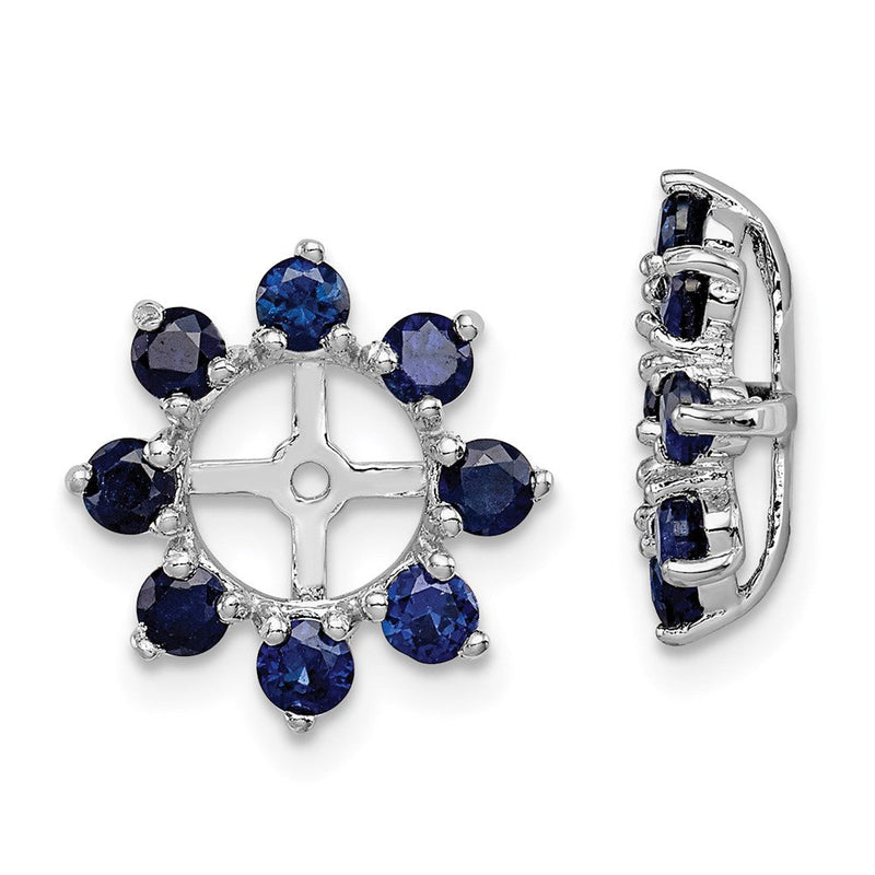Sterlingsilber Rhodium Erzeugt Saphir Ohrring Jacke