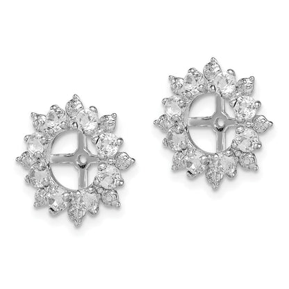 Sterlingsilber Rhodium Diamant. & Weiß Topas Ohrring Jacke