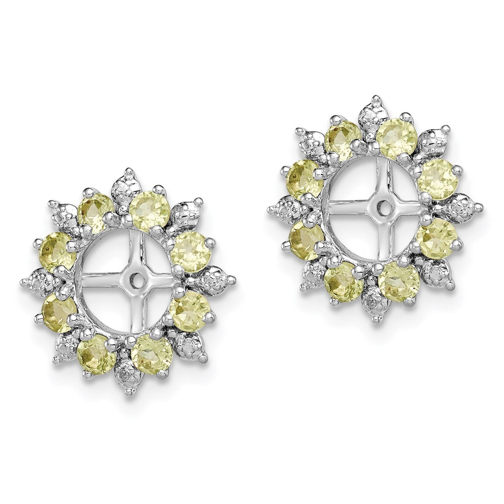 Sterlingsilber Rhodium Diamant. & Peridot Ohrring Jacke