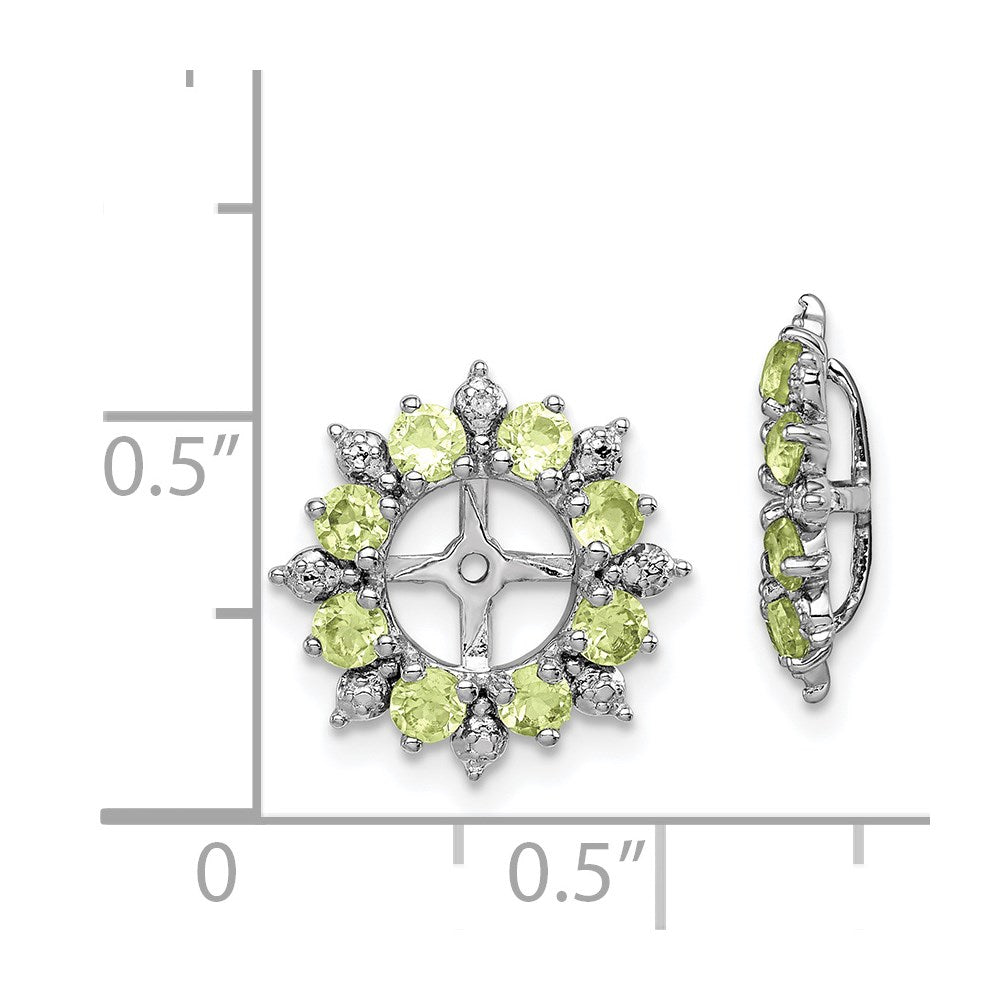 Sterlingsilber Rhodium Diamant. & Peridot Ohrring Jacke