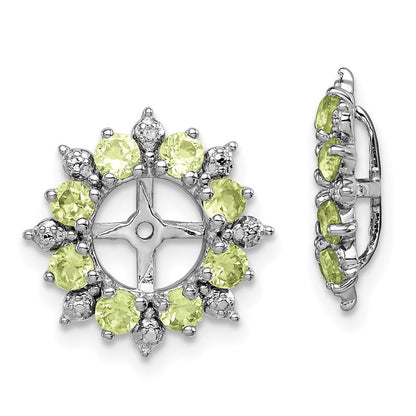 Sterlingsilber Rhodium Diamant. & Peridot Ohrring Jacke
