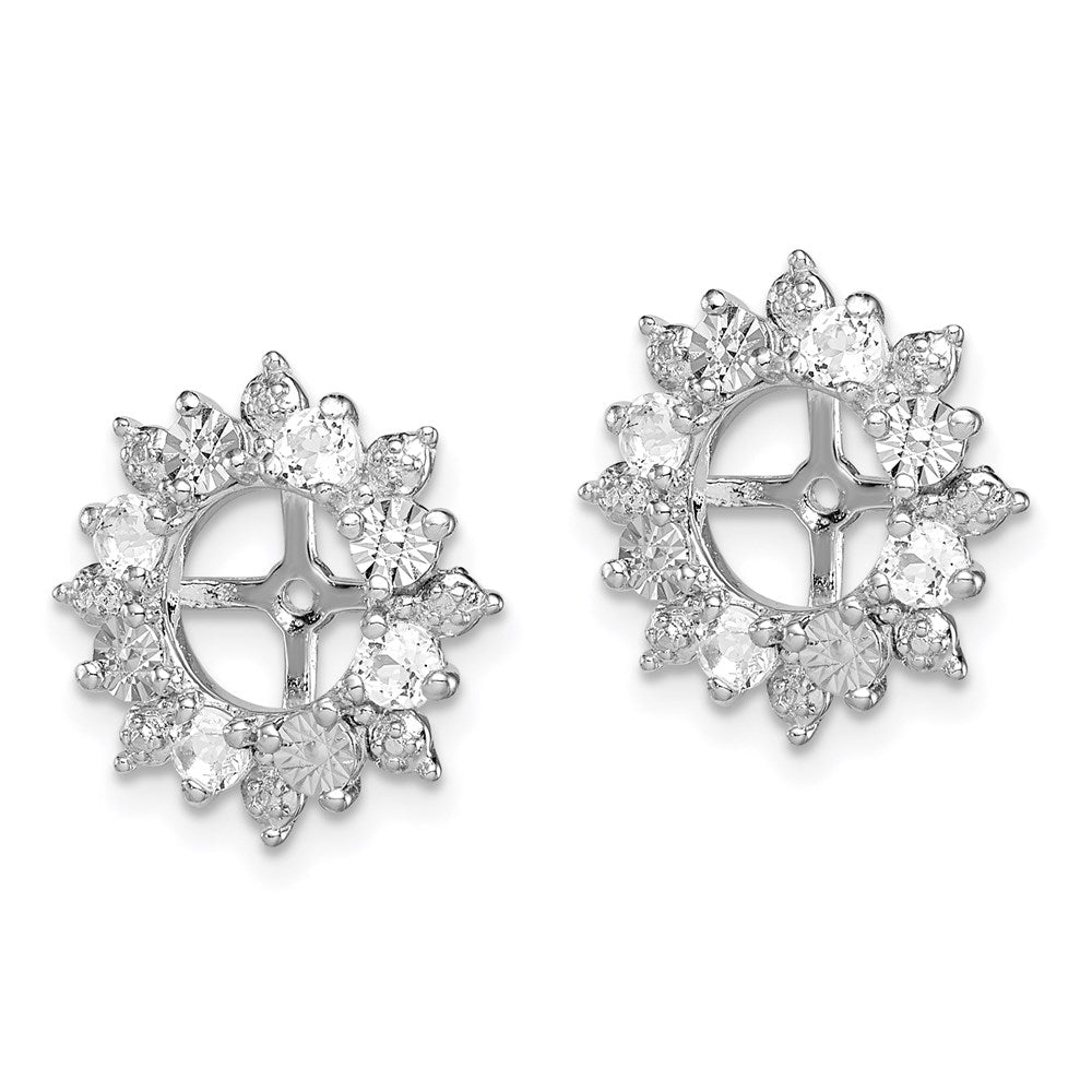 Sterlingsilber Rhodium Weiß Topas Ohrring Jacke